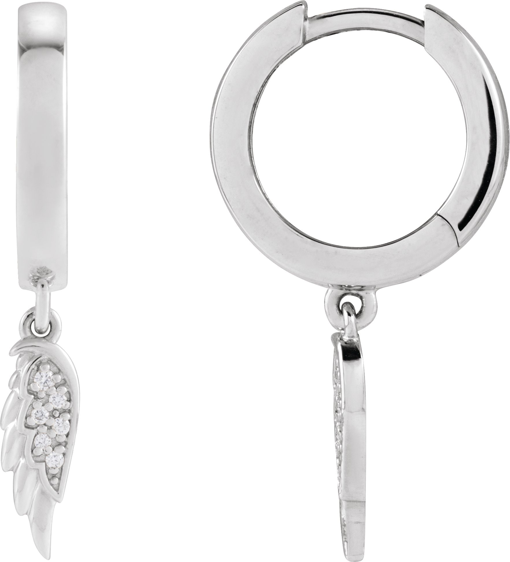 Angel Wing Hinged Hoop Earrings