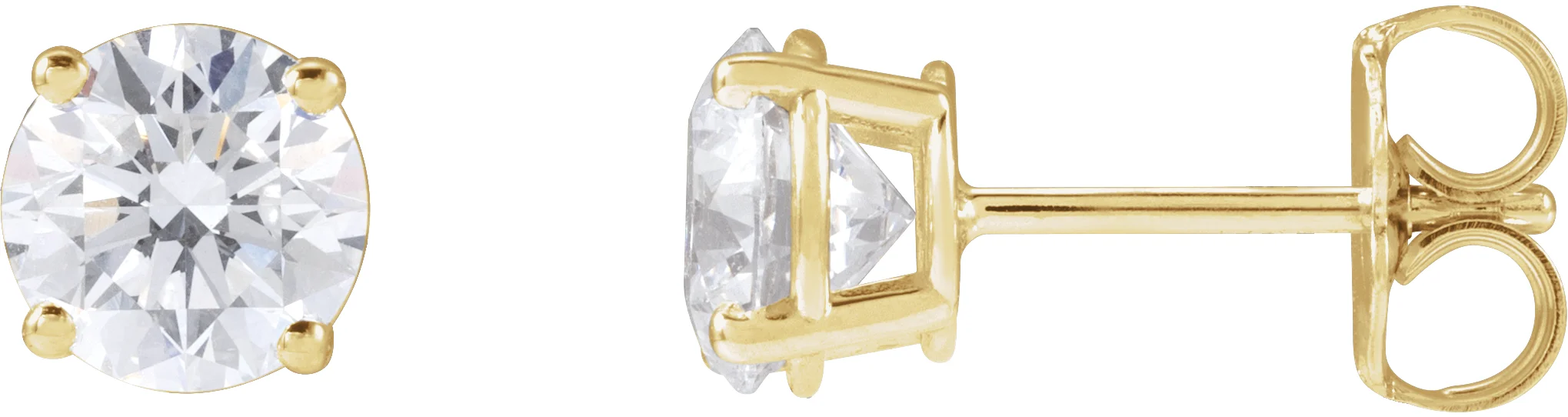 Round 4-Prong Lightweight Stud Earrings