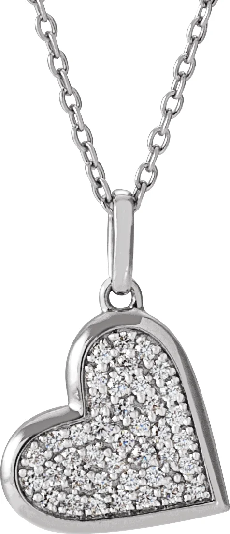 Pavé-Style Heart Necklace