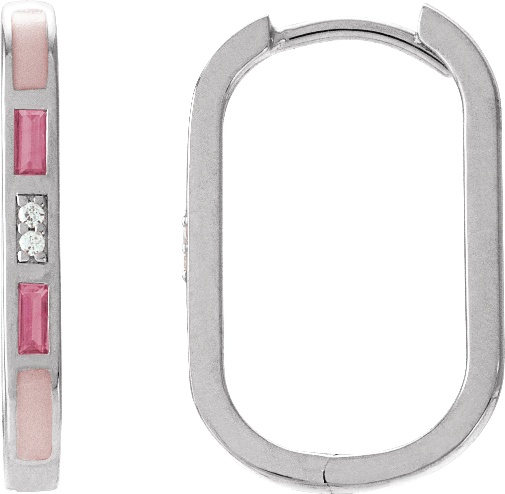 Accented Elongated Hoop Earrings