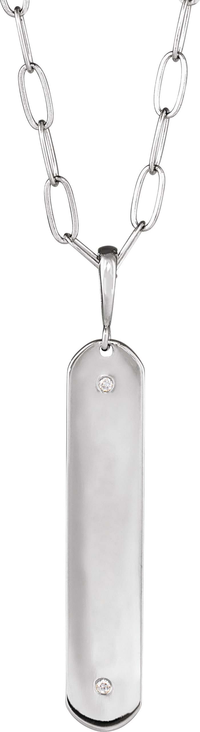 Engravable Accented Bar Necklace or Charm/Pendant