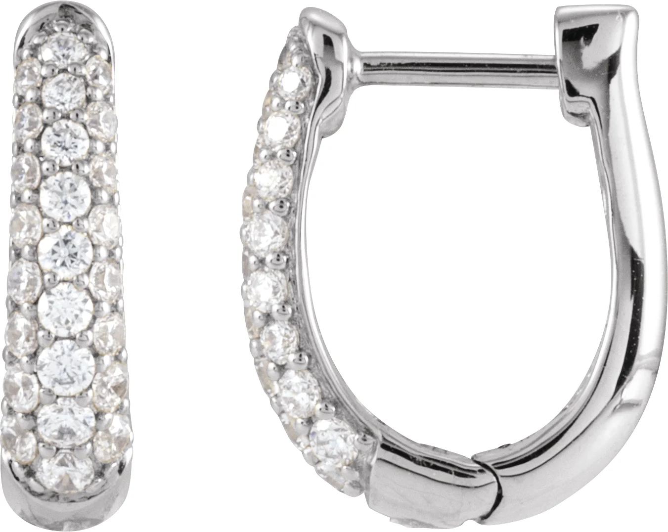 Accented U-Hoop Earrings