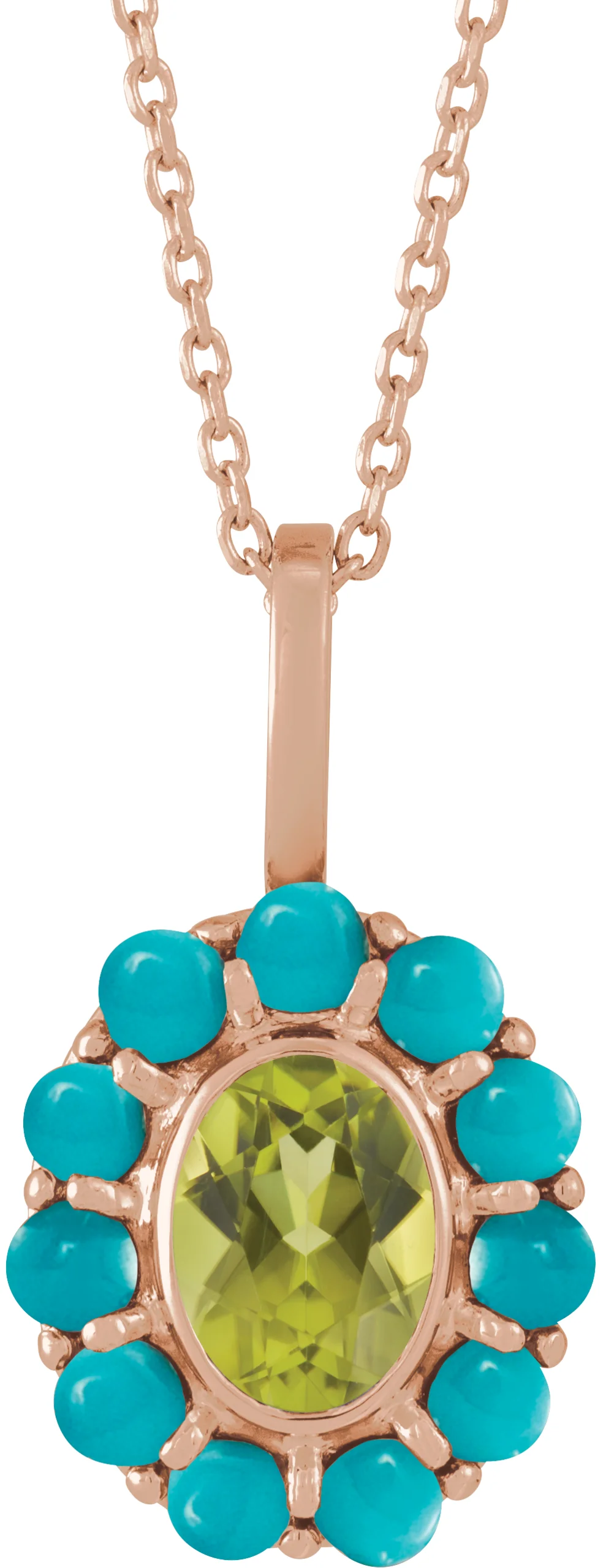 Cabochon Halo-Style Necklace