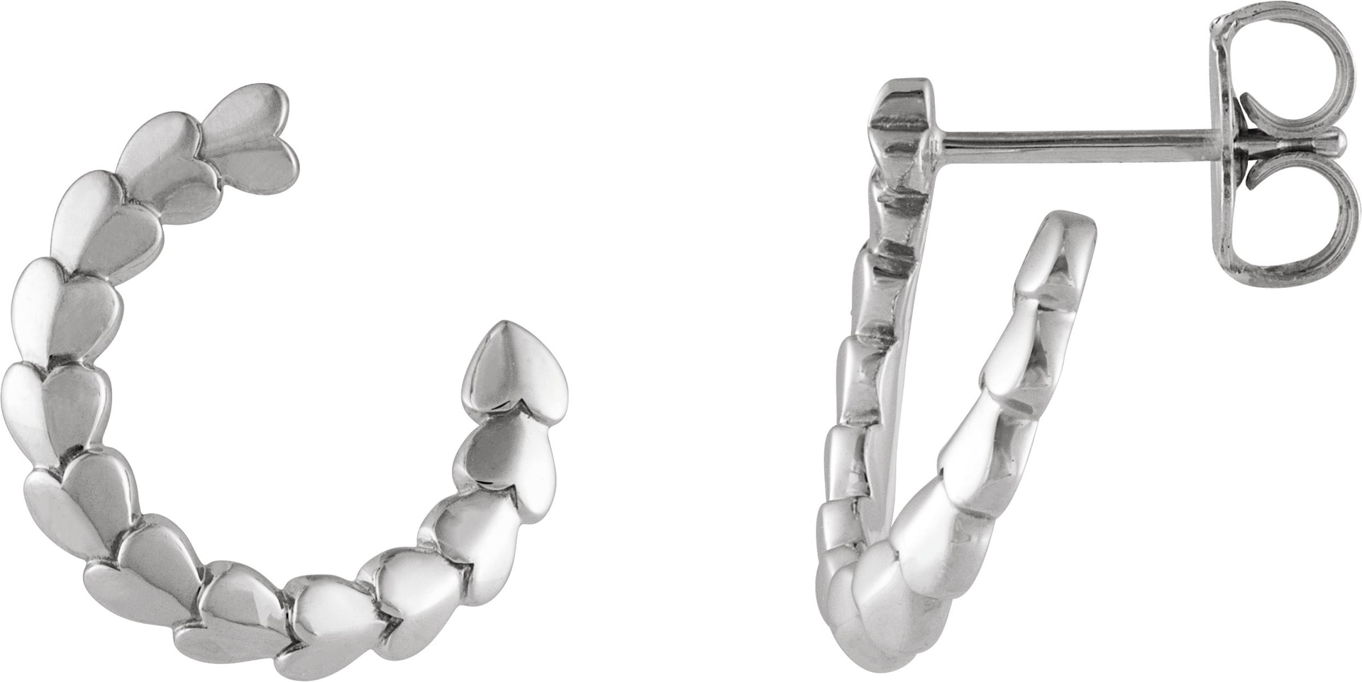 Front-Back Heart Hoop Earrings