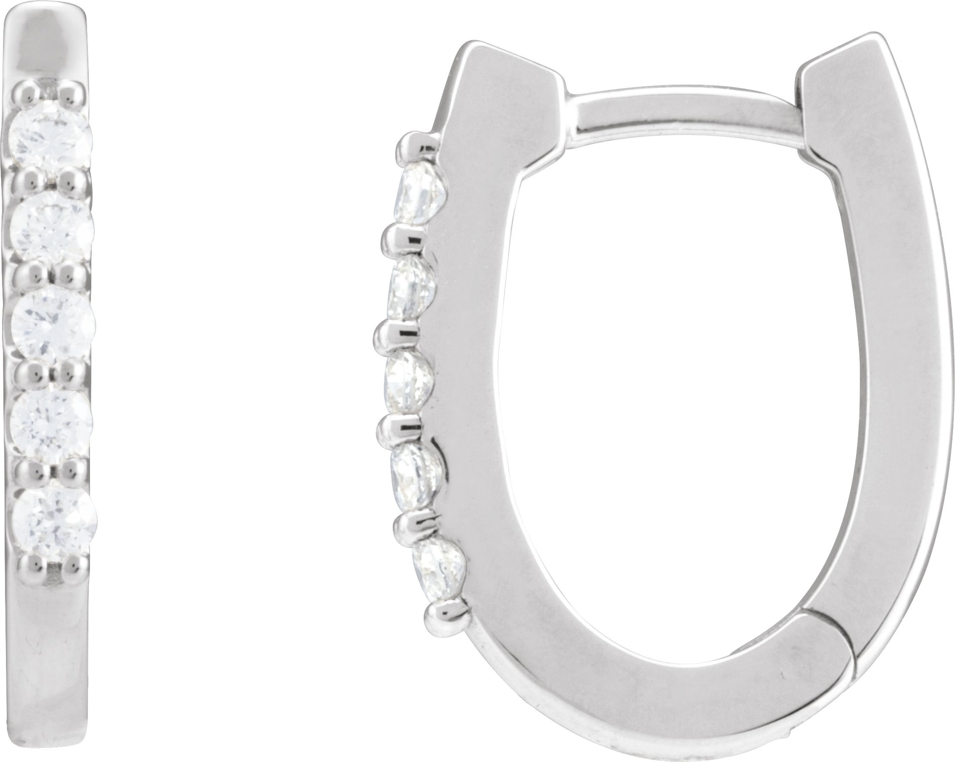 Accented U-Hoop Earrings