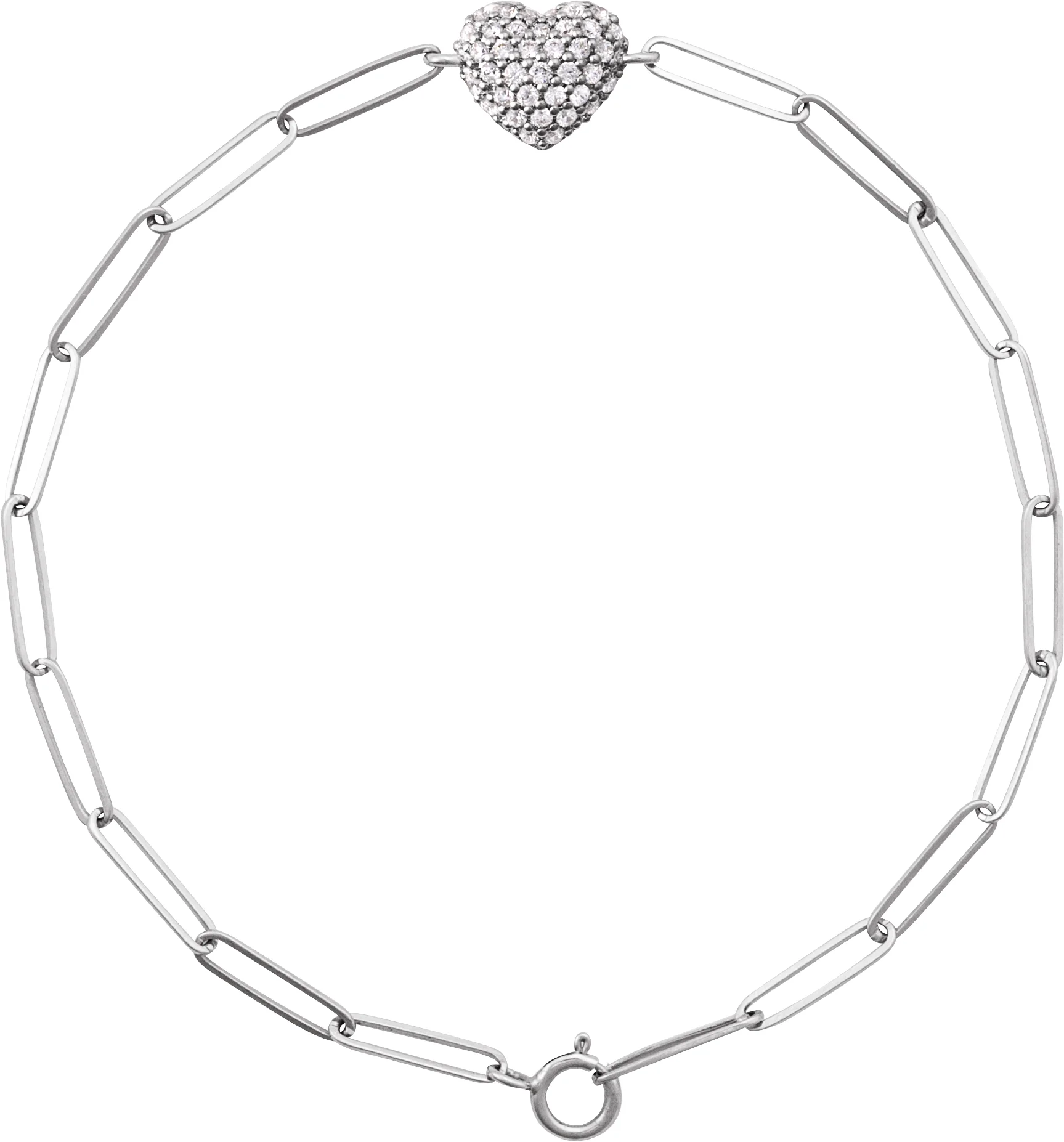 Accented Heart Paperclip-Style Bracelet