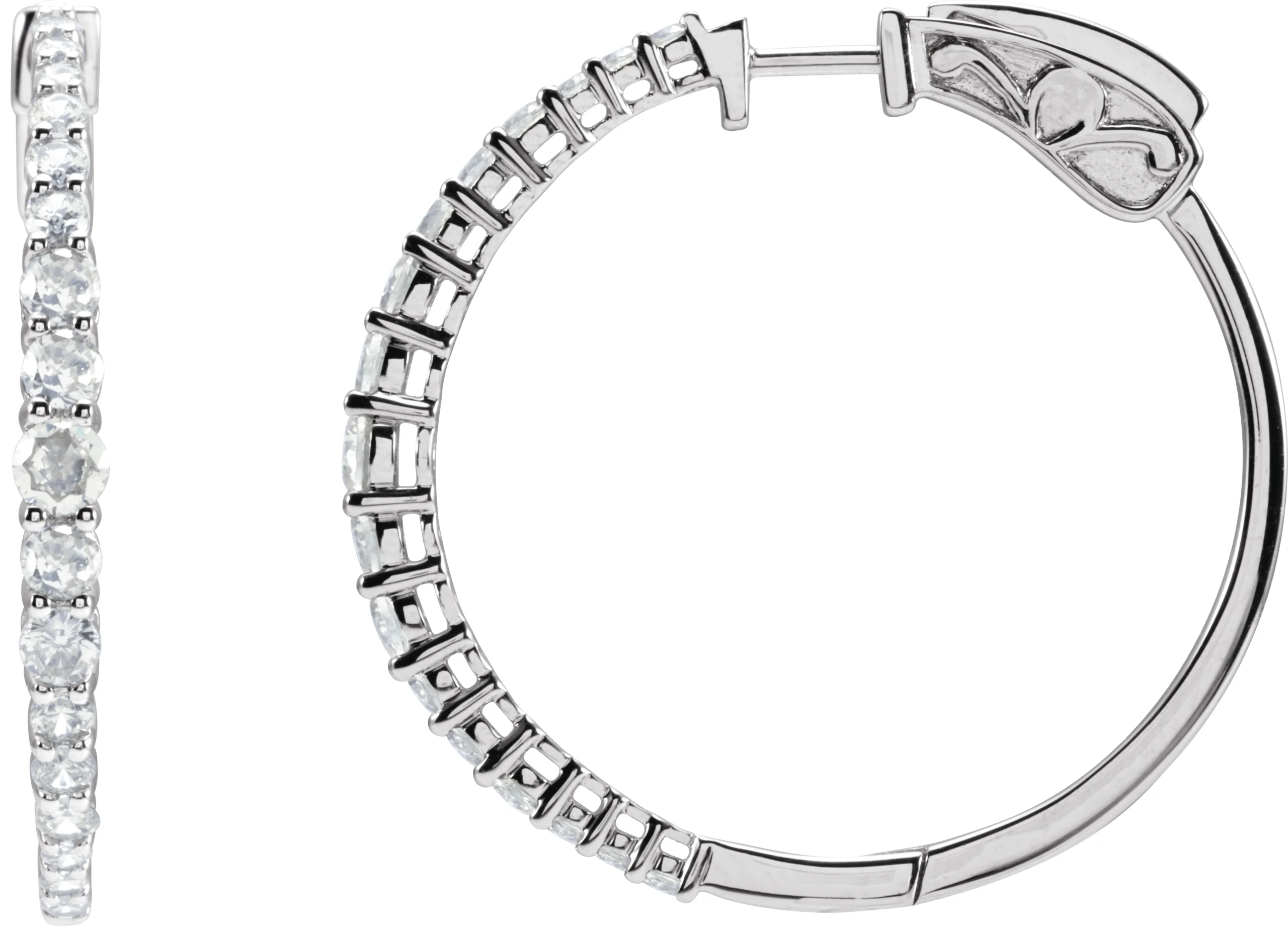 Accented Graduated Hoop Earrings
