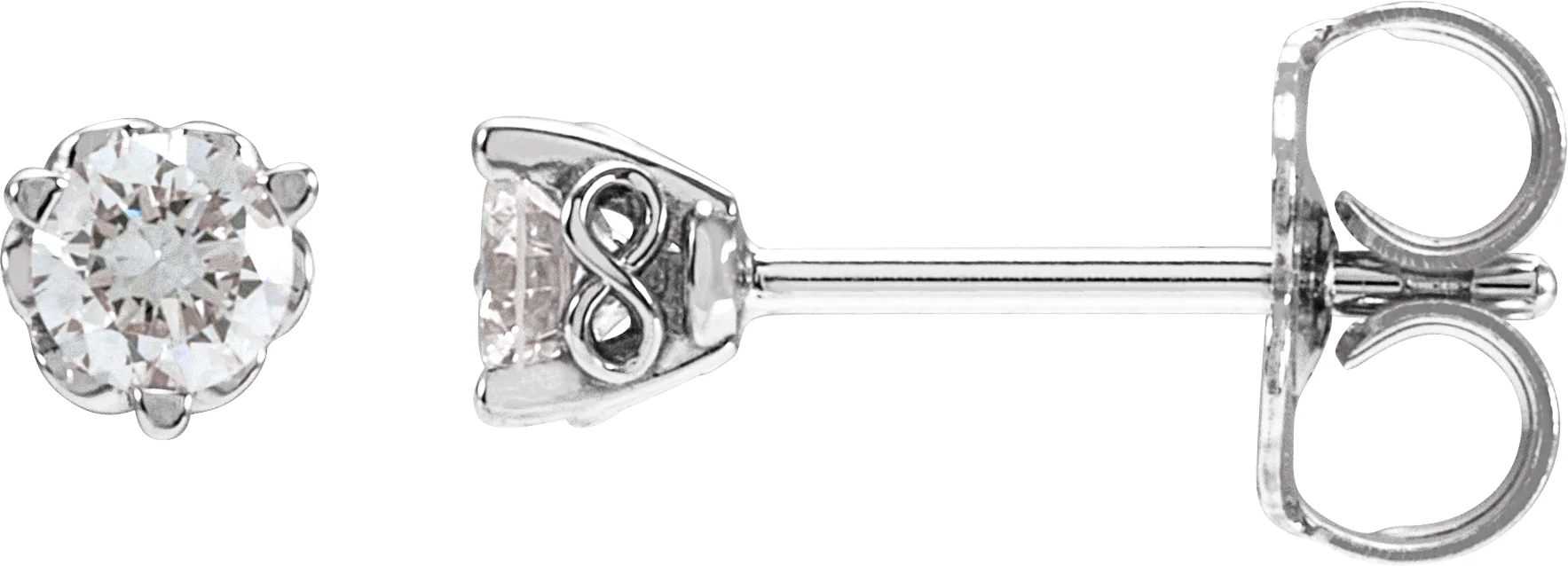 Round 3-Prong Infinity-Inspired Stud Earrings