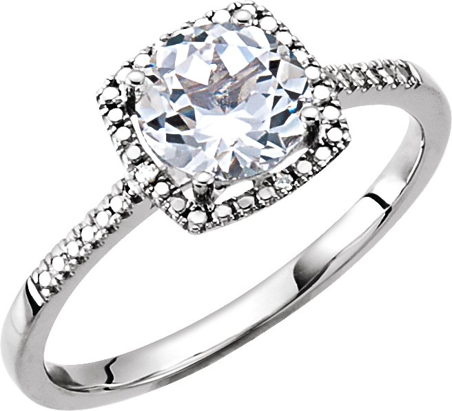 Halo-Style Birthstone Ring