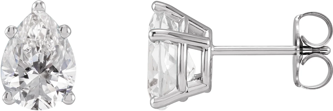 Pear 5-Prong Stud Earrings