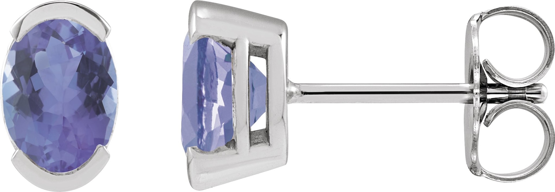 Half-Bezel Solitaire Stud Earrings