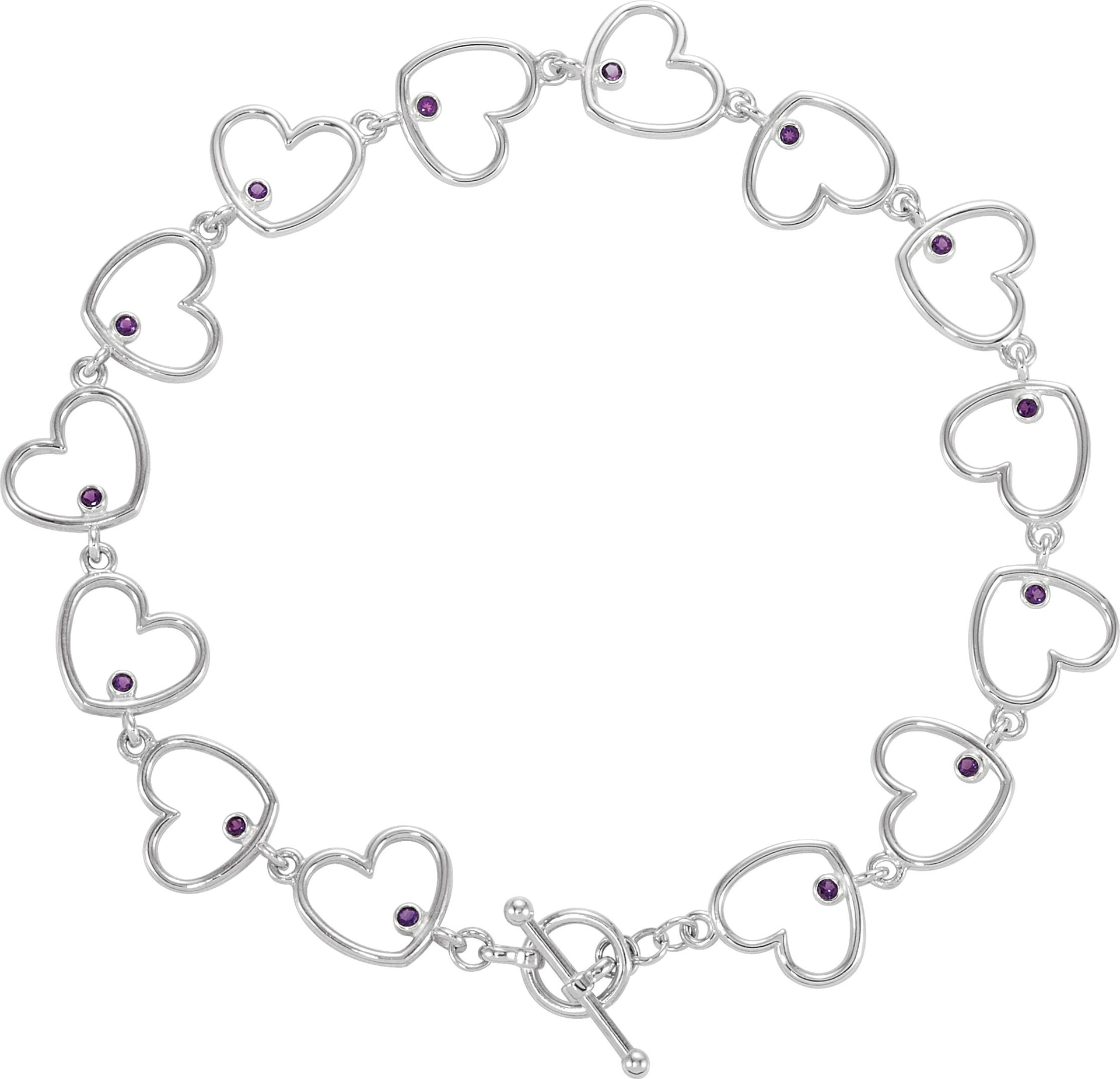 Accented Heart Link Bracelet