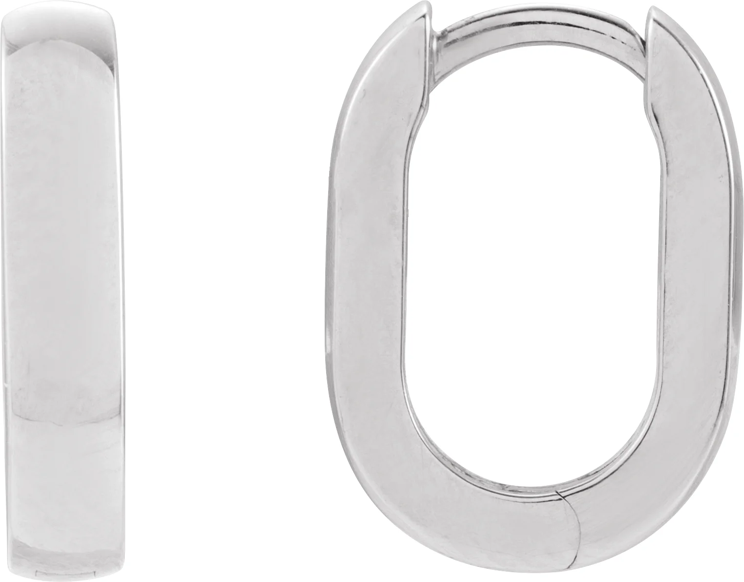 Elongated Oval Hoop Earring