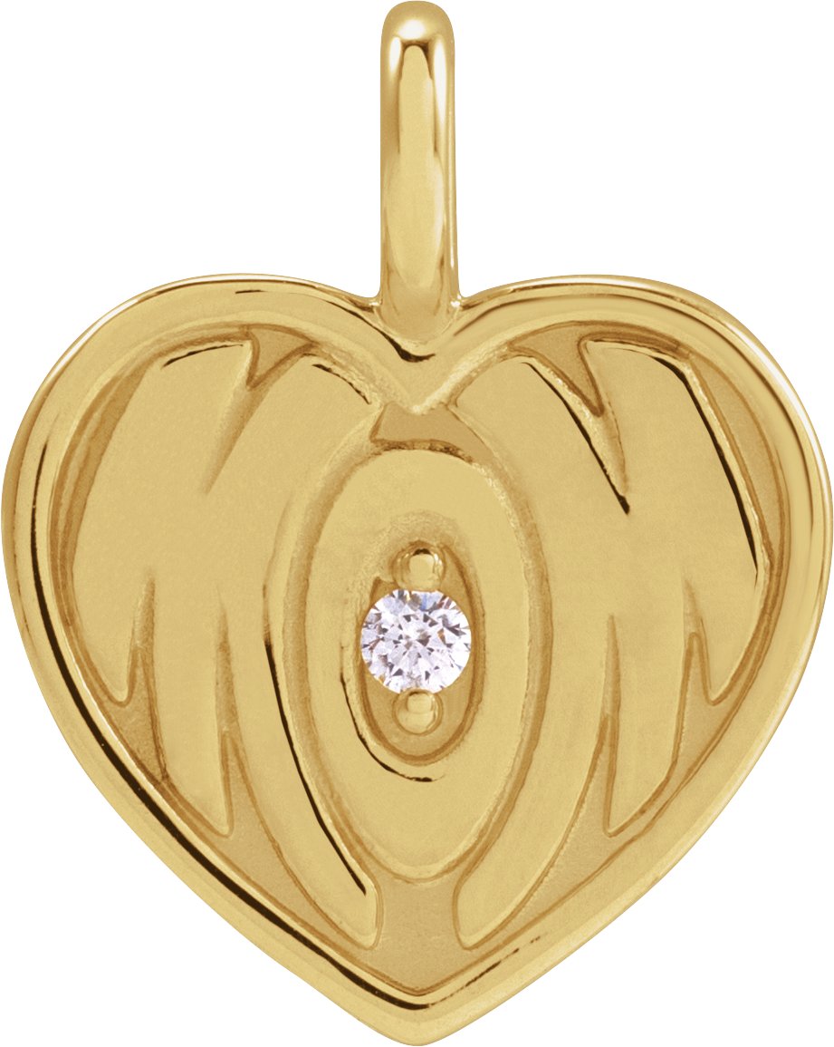 Engravable Accented Mom Pendant