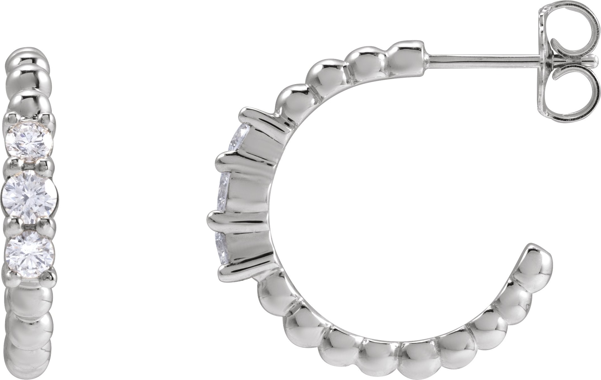 Accented Beaded Hoop Earrings