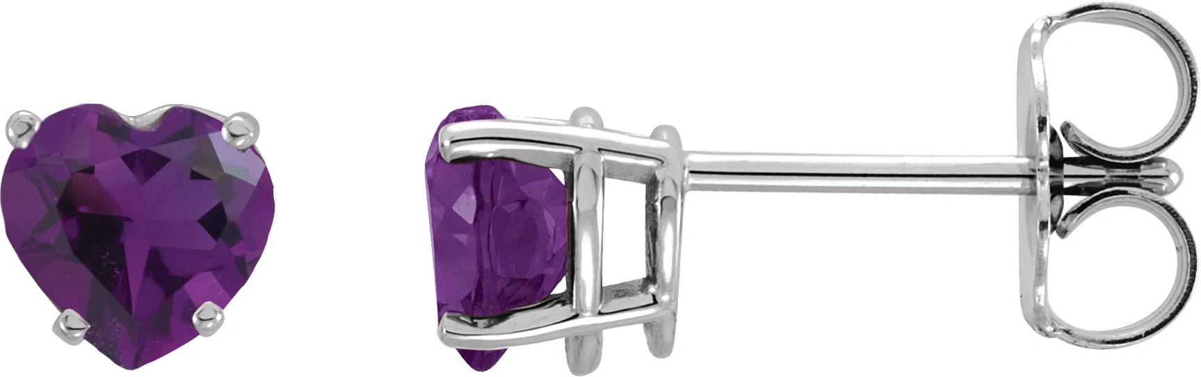 Heart 4-Prong Stud Earrings