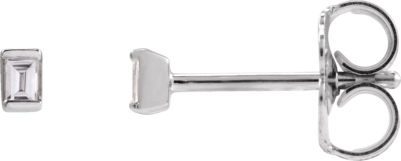 Straight Baguette Channel-Set Stud Earrings
