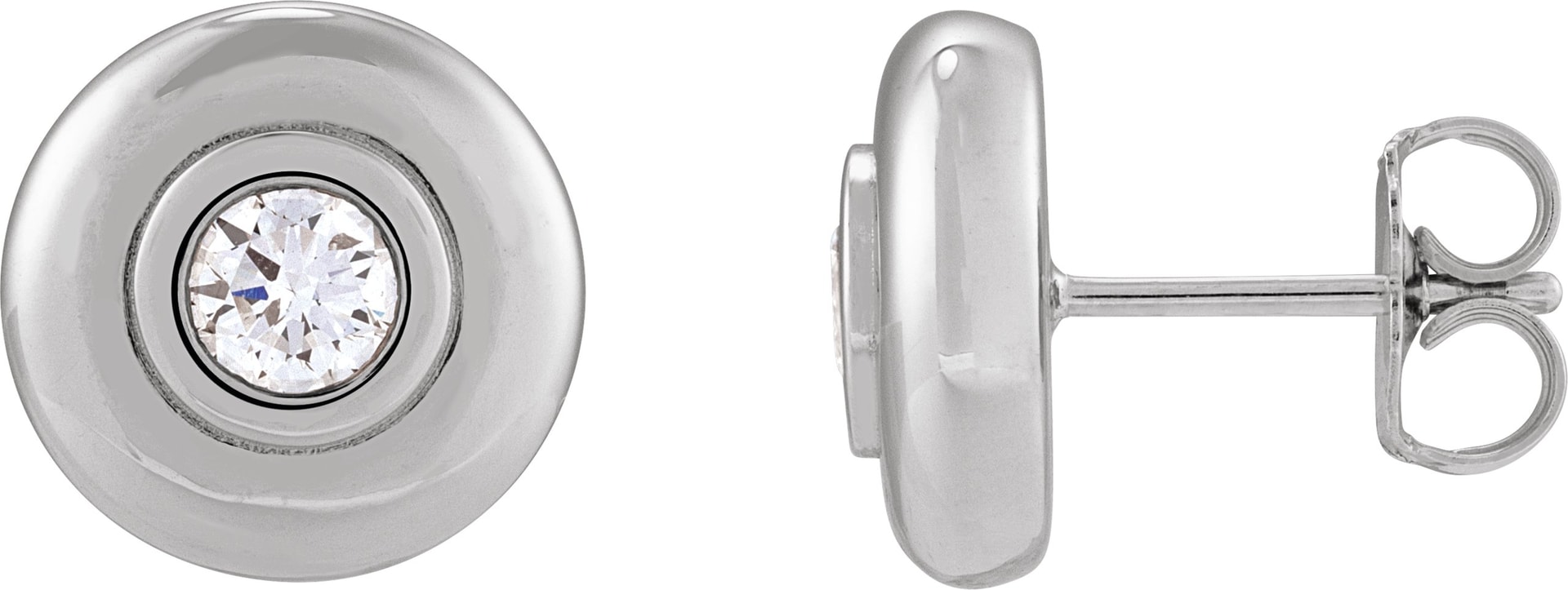 Bezel-Set Puffed Stud Earrings