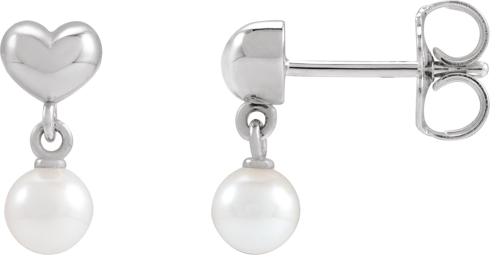 Pearl Heart Earrings