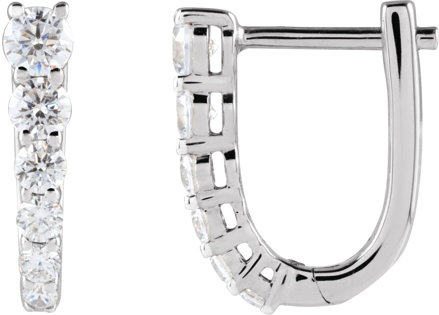 Accented U-Hoop Earrings