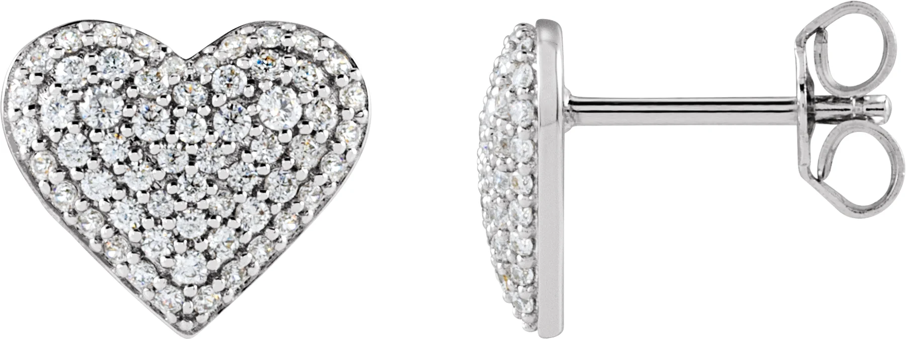 Accented Puffed Heart Earrings