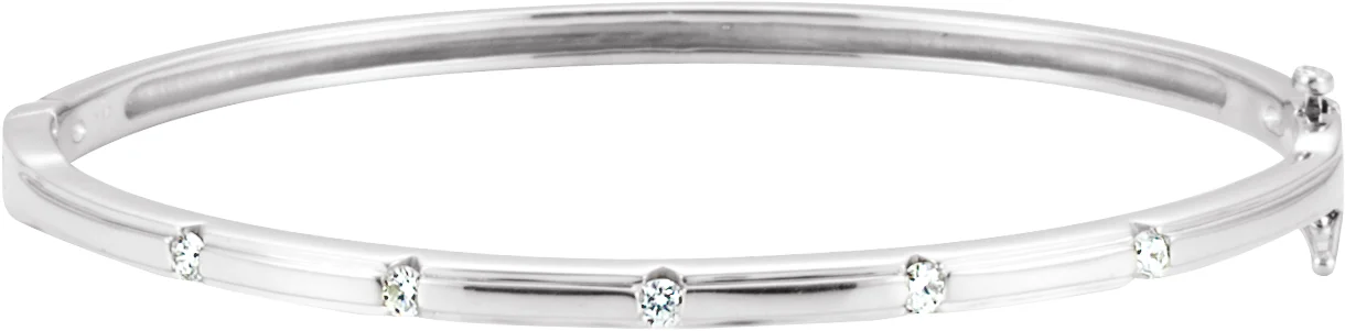 Accented Hinged Bangle Bracelet