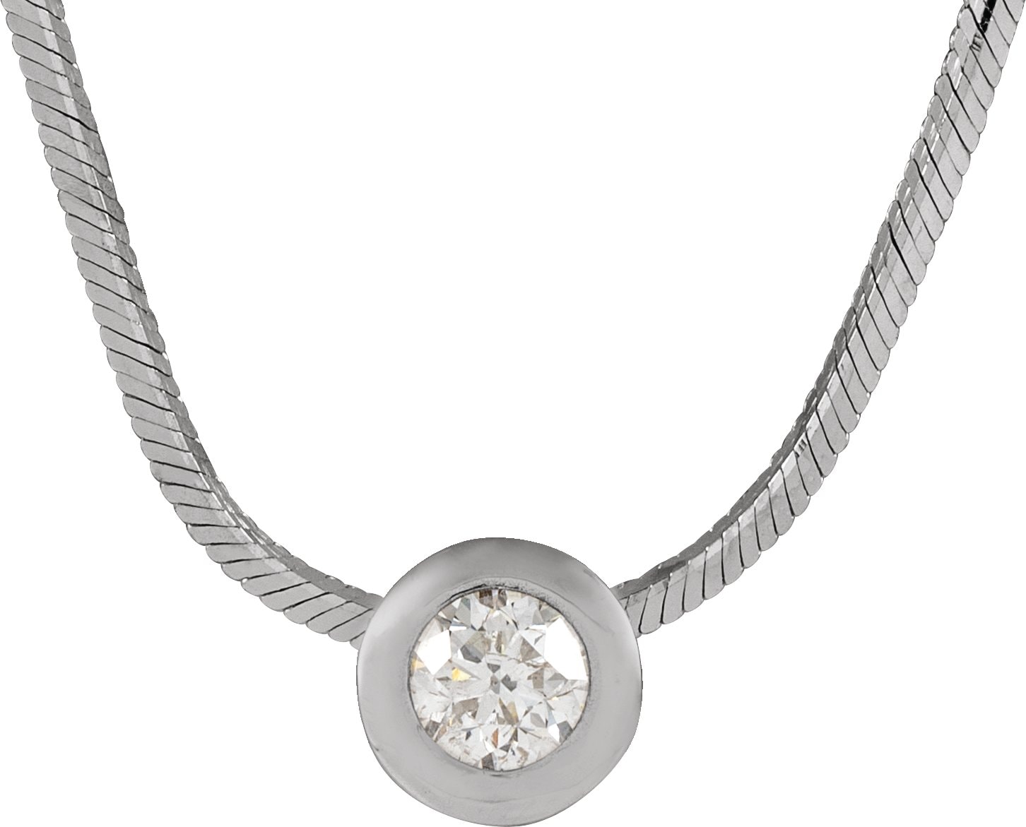 Bezel-Set Solitaire Necklace or Pendant