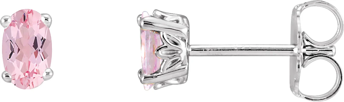 Oval 4-Prong Scroll Setting® Stud Earrings