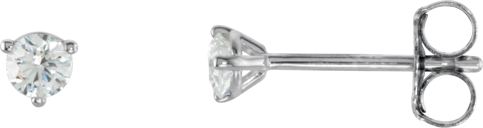 Round 3-Prong Cocktail-Style Stud Earrings