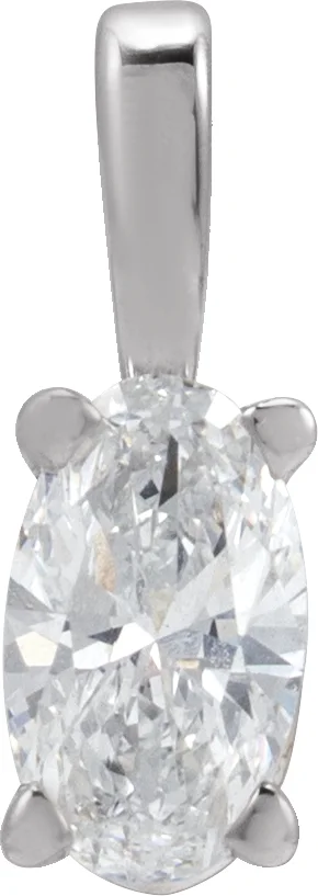 Oval 4-Prong Solitaire Lightweight Pendant