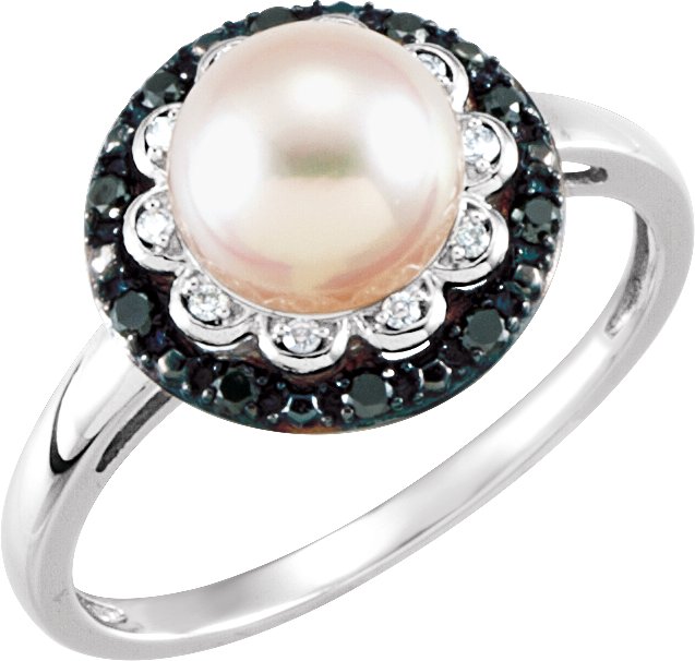 Halo-Style Pearl Ring