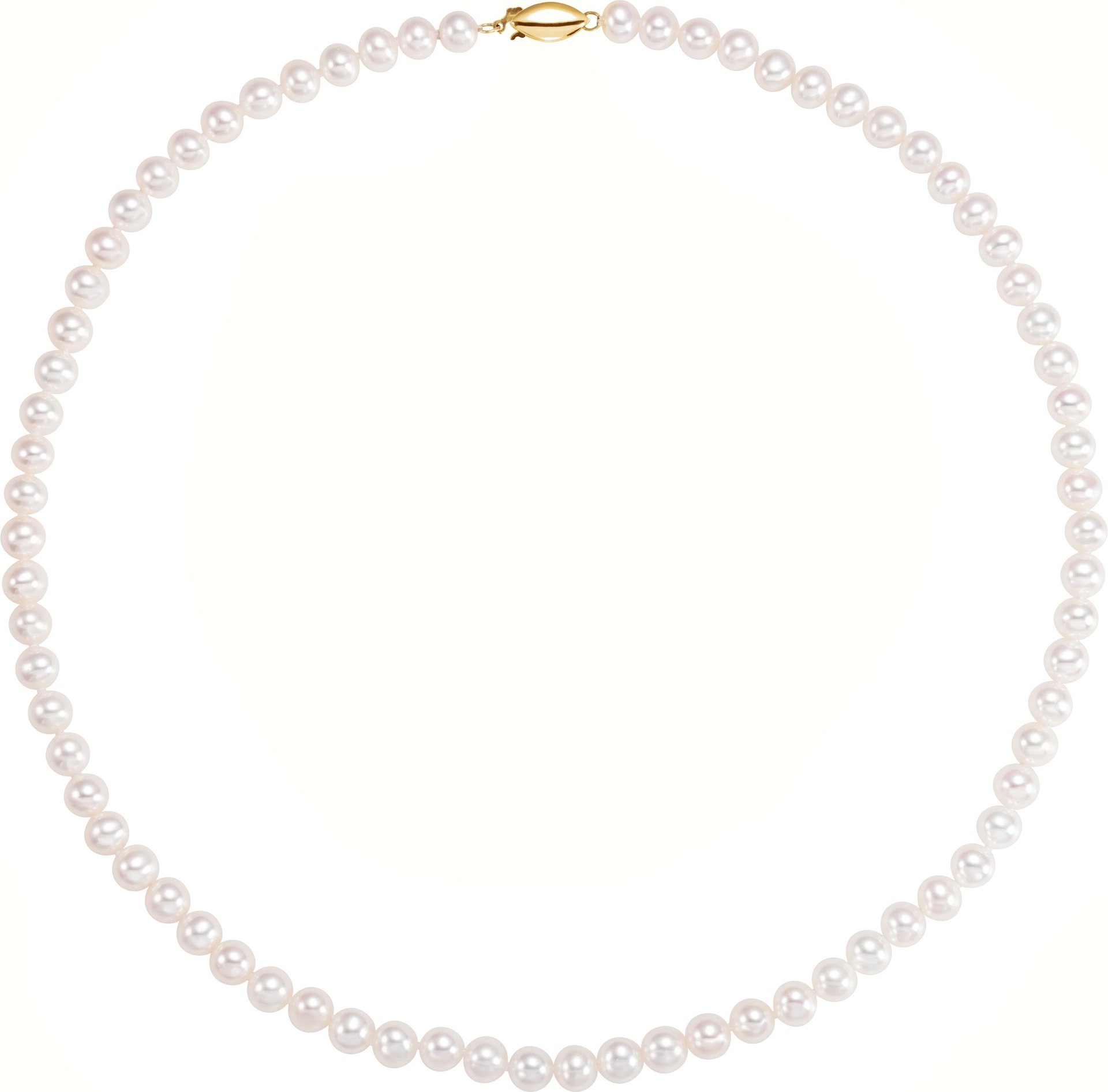 14K Yellow Panache® Cultured White Freshwater Pearl 18" Necklace