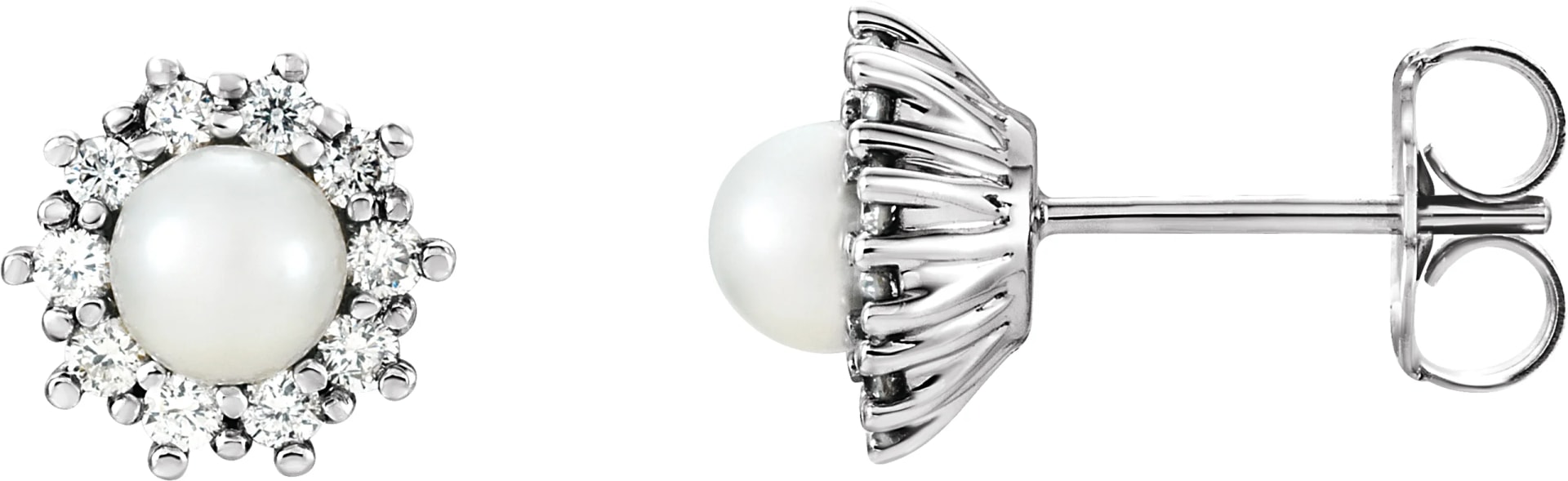 Halo-Style Pearl Earrings
