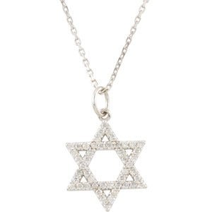Accented Star of David Necklace or Pendant