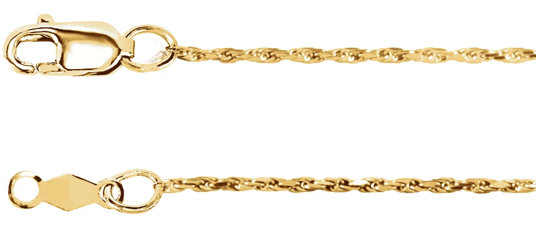 1 mm Diamond-Cut Rope Chain
