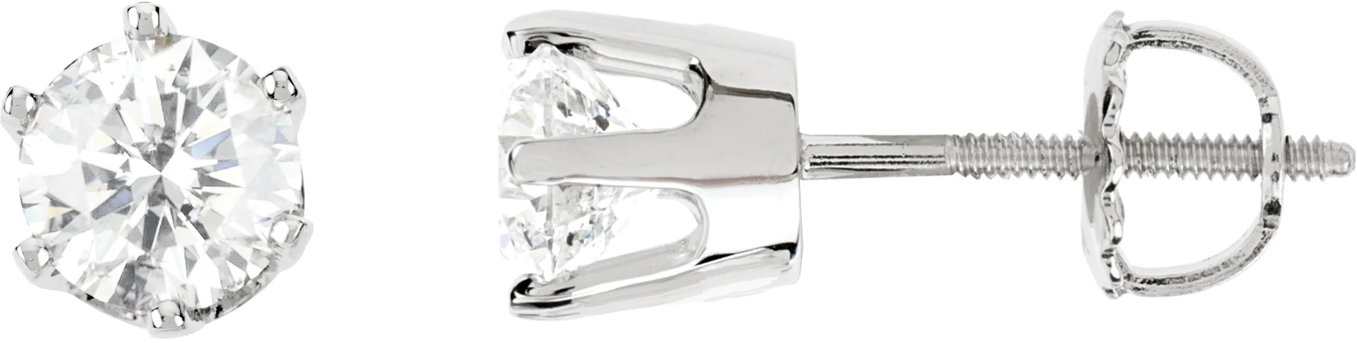 Round 6-Prong Stud Earrings