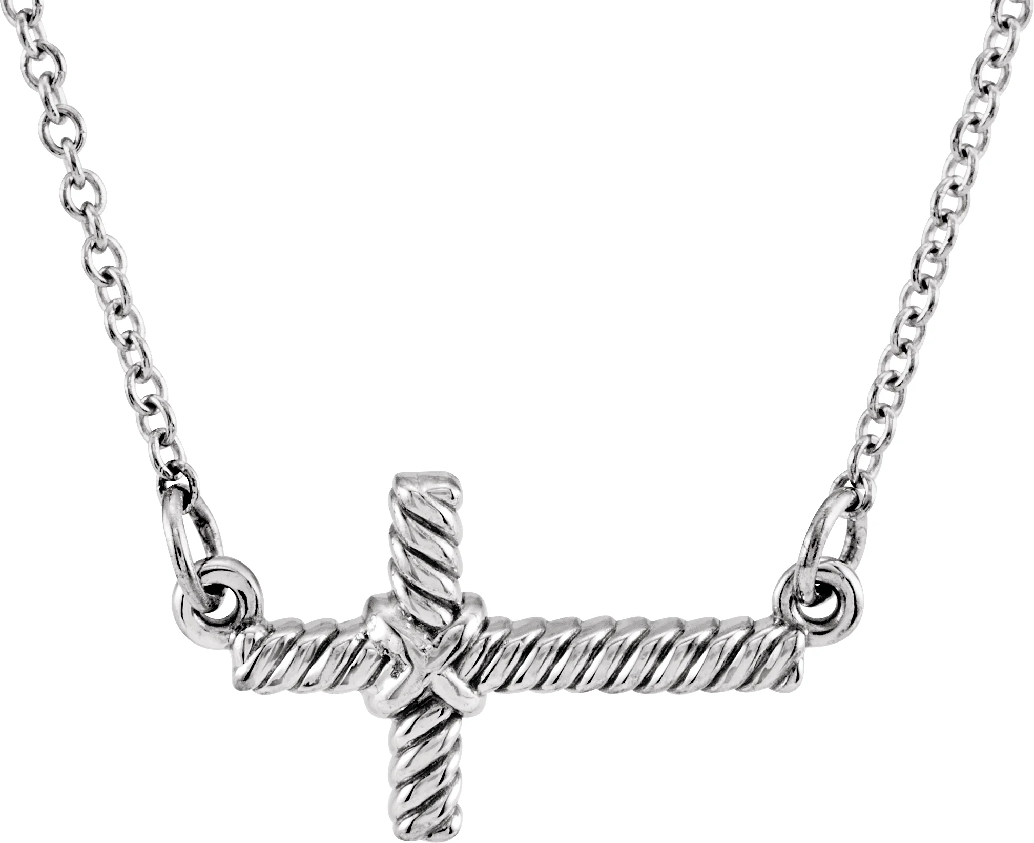 Rope Sideways Cross Necklace
