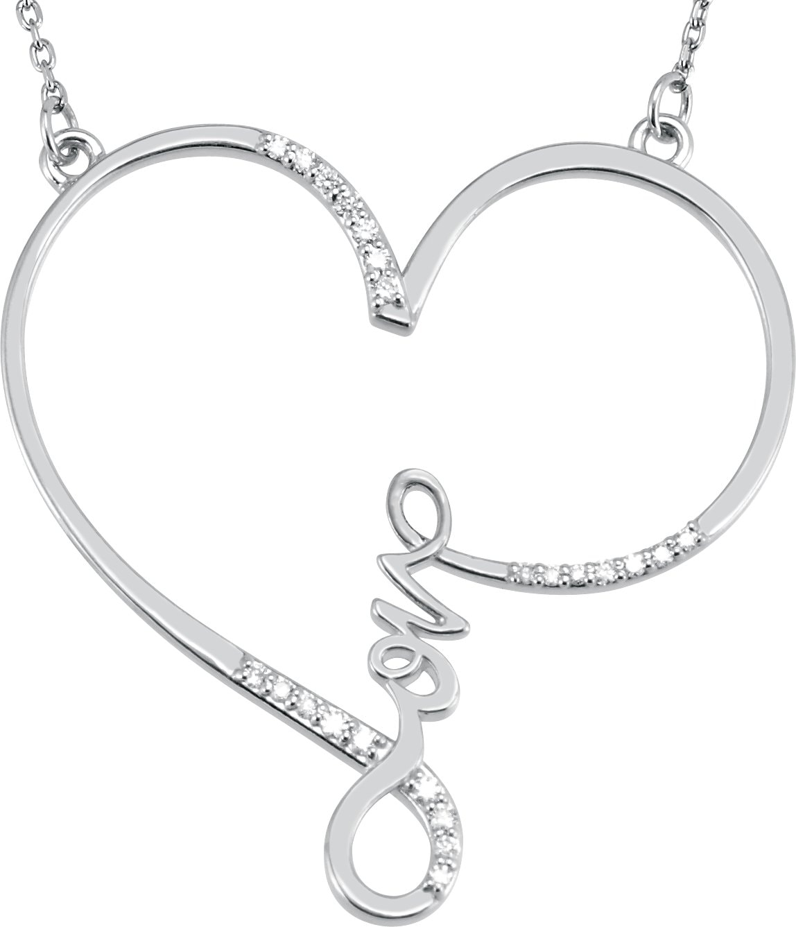 Infinity-Inspired Love Heart Necklace or Center