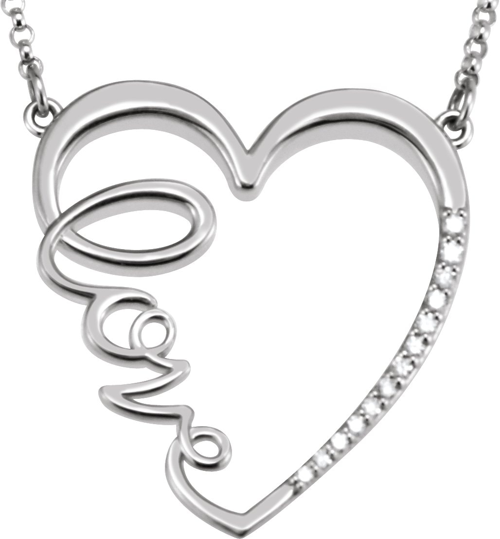 Love Heart Necklace or Center
