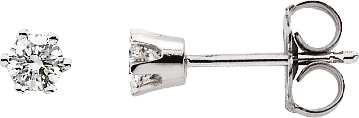 Round 6-Prong Stud Earrings