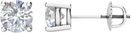 Round 4-Prong Stud Earrings