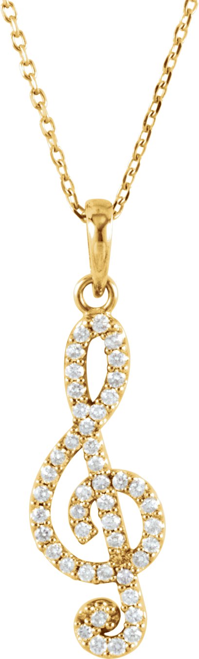 Petite Treble Clef Necklace or Pendant