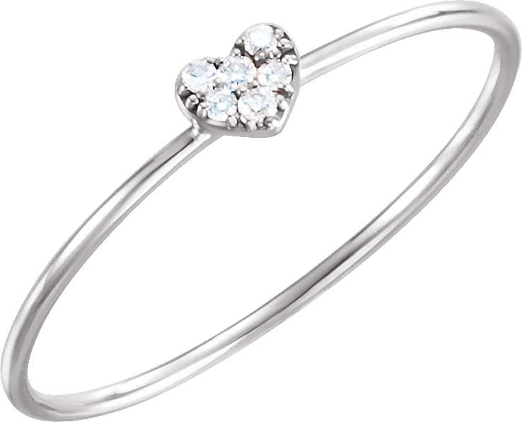 Petite Heart Cluster Ring