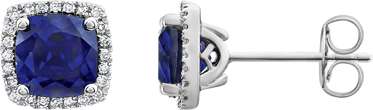 Round 4-Prong Halo-Style Earrings