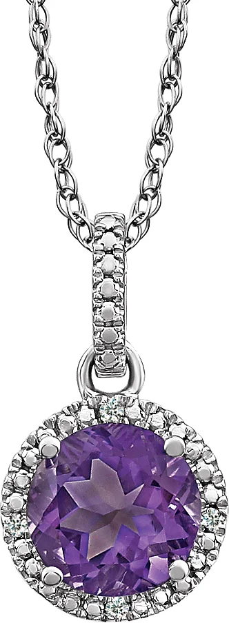 Halo-Style Birthstone Necklace
