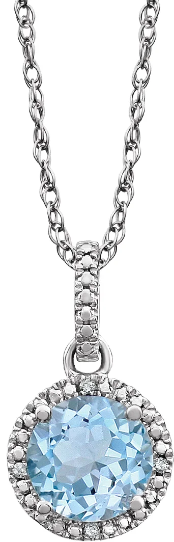 Halo-Style Birthstone Necklace