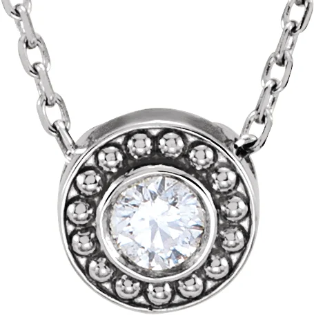 Beaded Bezel-Set Necklace