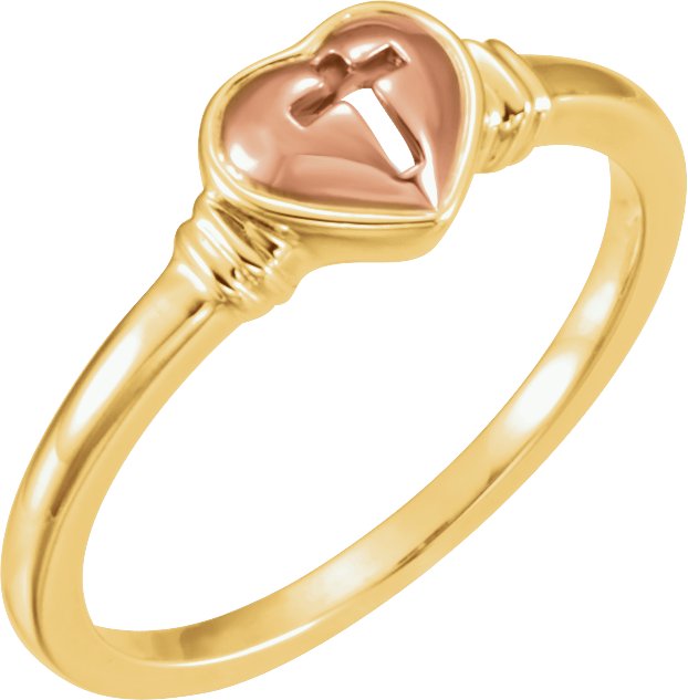 Heart & Cross Ring