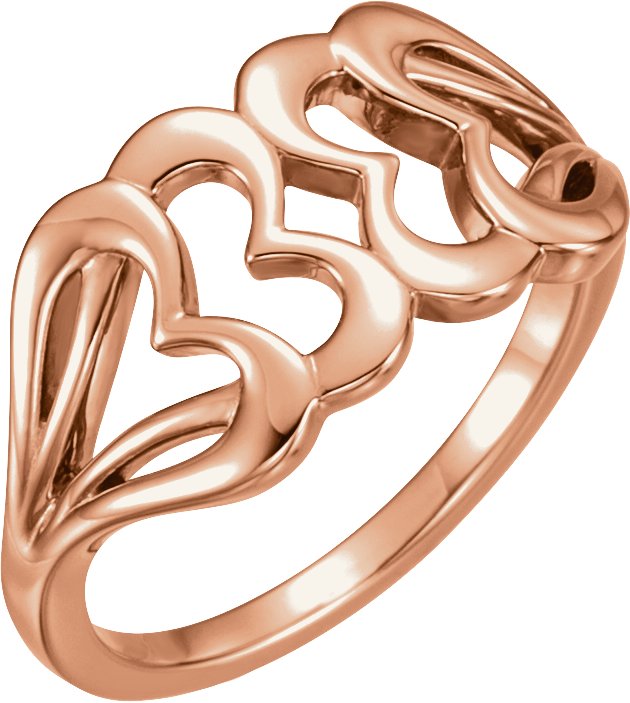 14K Rose Heart Ring