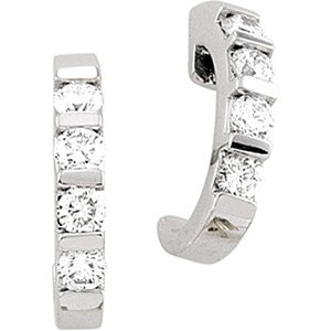 Accented J-Hoop Earrings